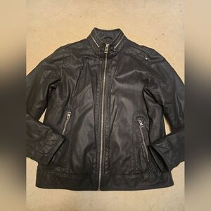 Guess Full Zip Fall Spring Men's Bomber Jacket‎ Large Black
